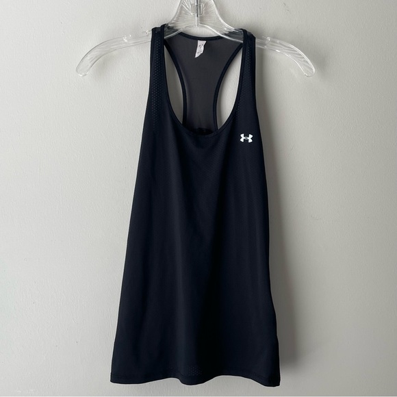 NWOT Under Armour Women's HeatGear Armour Racer Tank top size medium black mesh - Picture 8 of 11